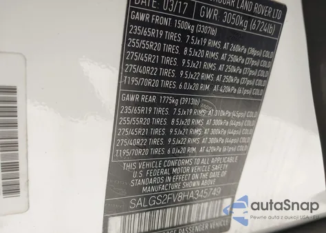 2017 Land Rover Range Rover 3.0L V6 Supercharged Hse from USA, damaged, VIN SALGS2FV8HA345749